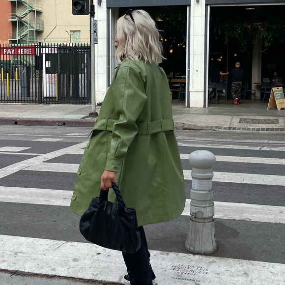 Finders keepers olive green faux leather jacket - Picture 4 of 6